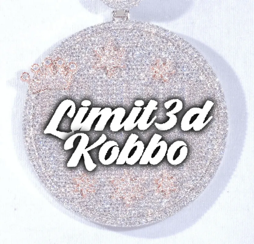 CUSTOM LETTER NECKLACE 3D BIG CROWN DISC sold by The GUU Shop