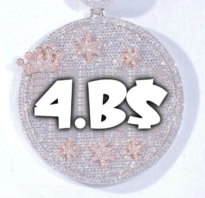 CUSTOM LETTER NECKLACE 3D BIG CROWN DISC sold by The GUU Shop