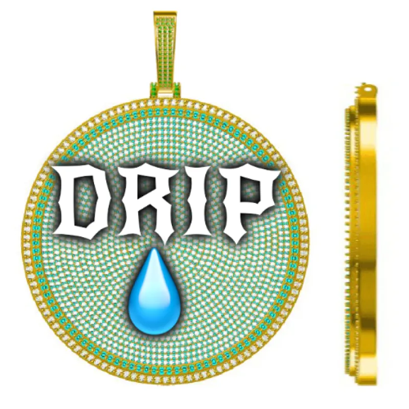 CUSTOM LETTER NECKLACE 3D BIG DISC sold by The GUU Shop