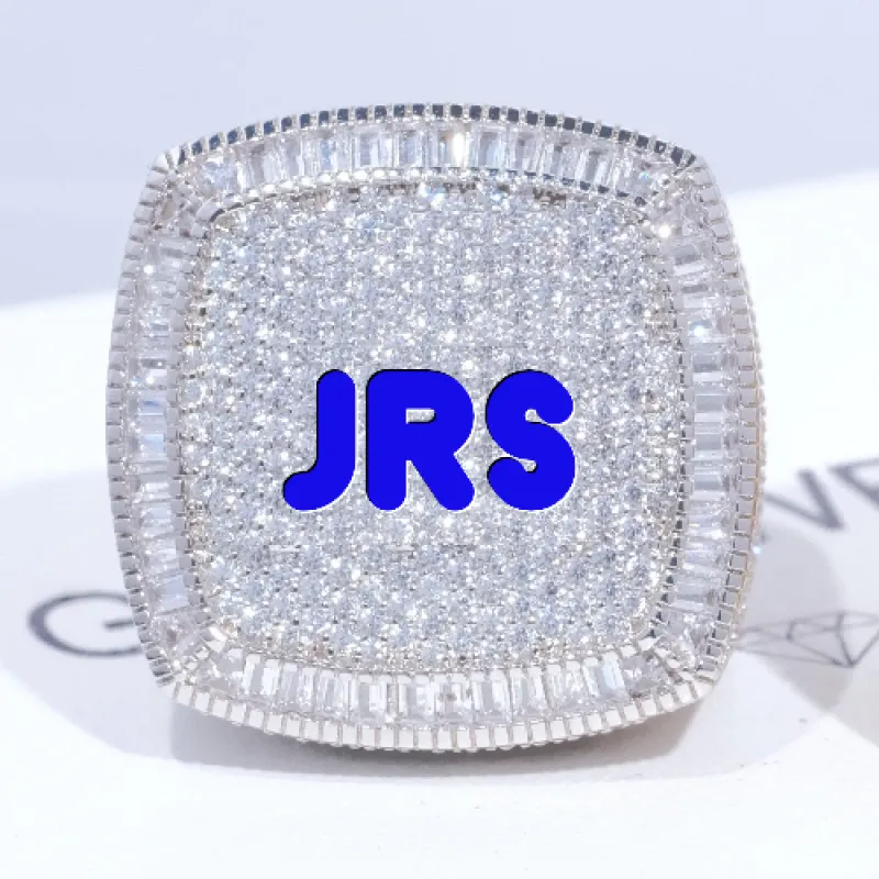 CUSTOM LETTER 3D ICED RING sold by The GUU Shop