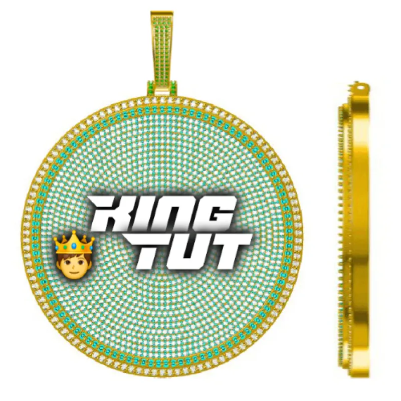 CUSTOM LETTER NECKLACE 3D BIG DISC sold by The GUU Shop