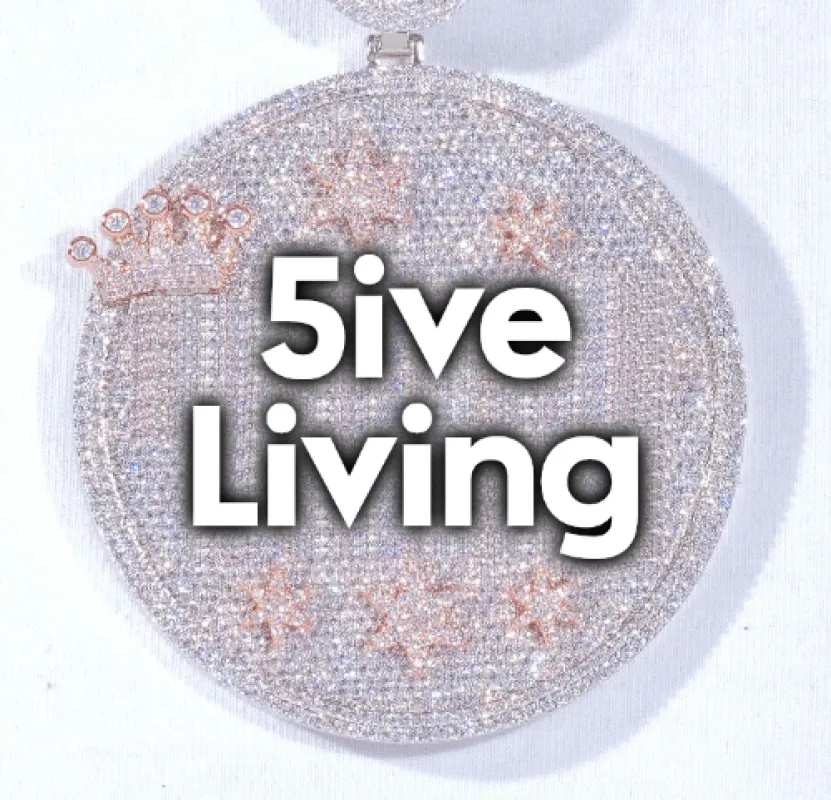 CUSTOM LETTER NECKLACE 3D BIG CROWN DISC sold by The GUU Shop