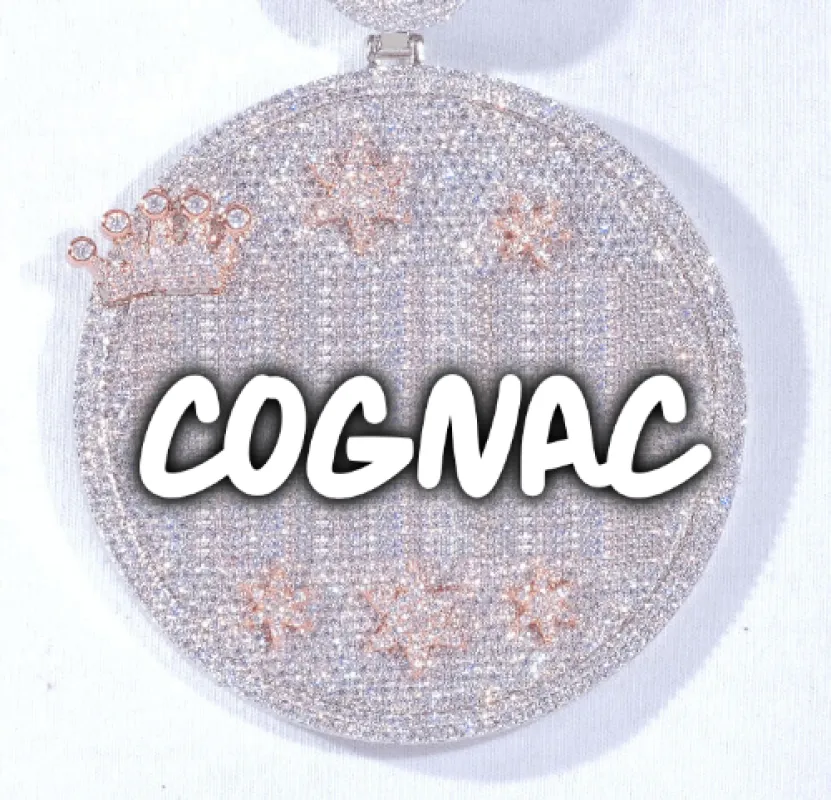 CUSTOM LETTER NECKLACE 3D BIG CROWN DISC sold by The GUU Shop