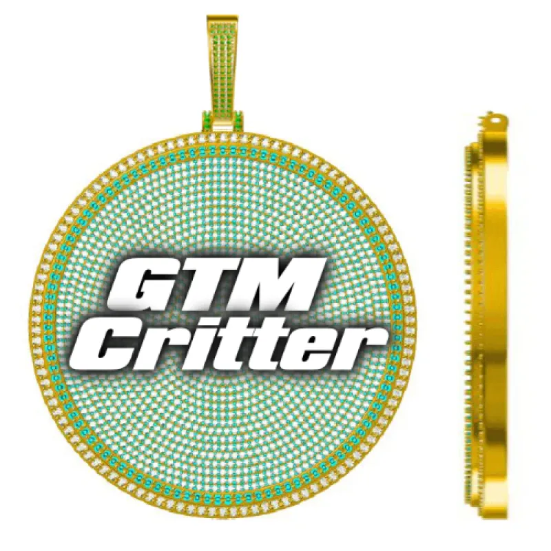 CUSTOM LETTER NECKLACE 3D BIG DISC sold by The GUU Shop