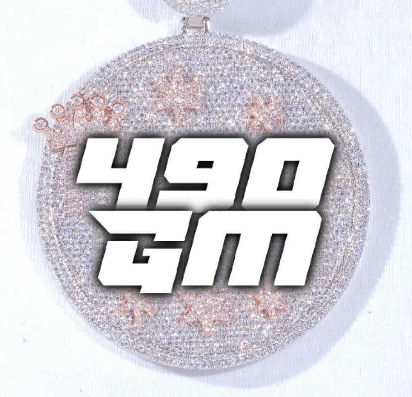 CUSTOM LETTER NECKLACE 3D BIG CROWN DISC sold by The GUU Shop