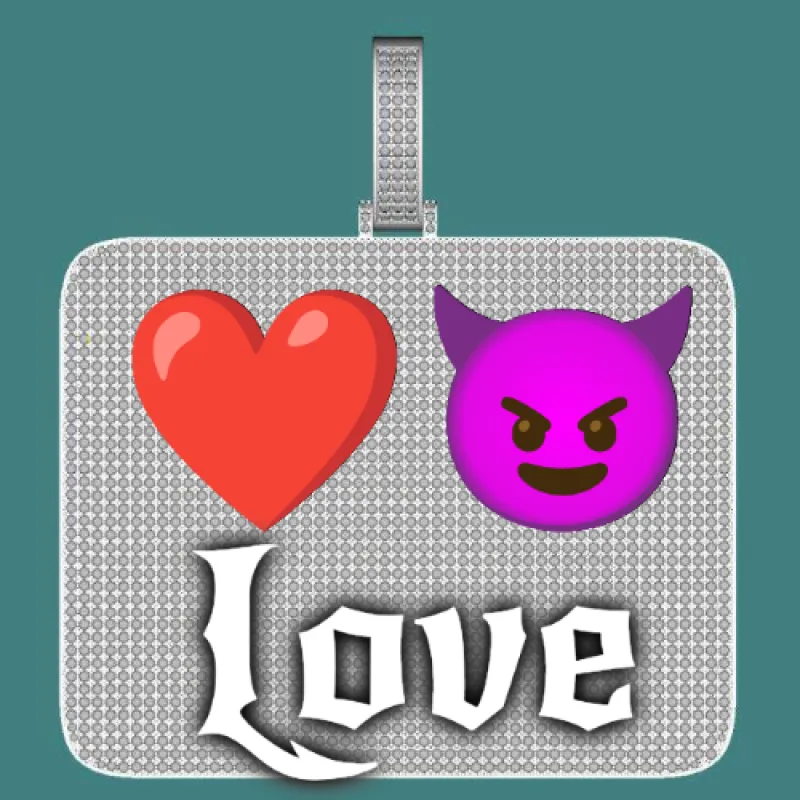 CUSTOM LETTER NECKLACE 3D BIG SQUARE sold by The GUU Shop