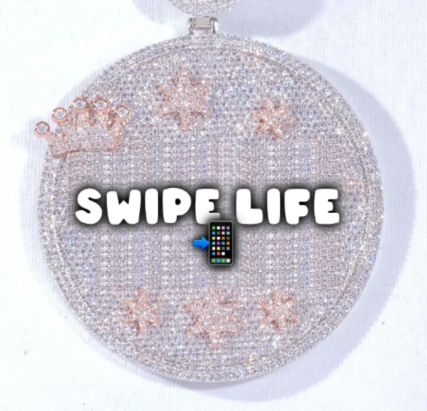 CUSTOM LETTER NECKLACE 3D BIG CROWN DISC sold by The GUU Shop