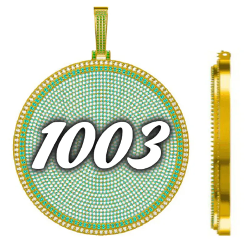 CUSTOM LETTER NECKLACE 3D BIG DISC made by The GUU Shop