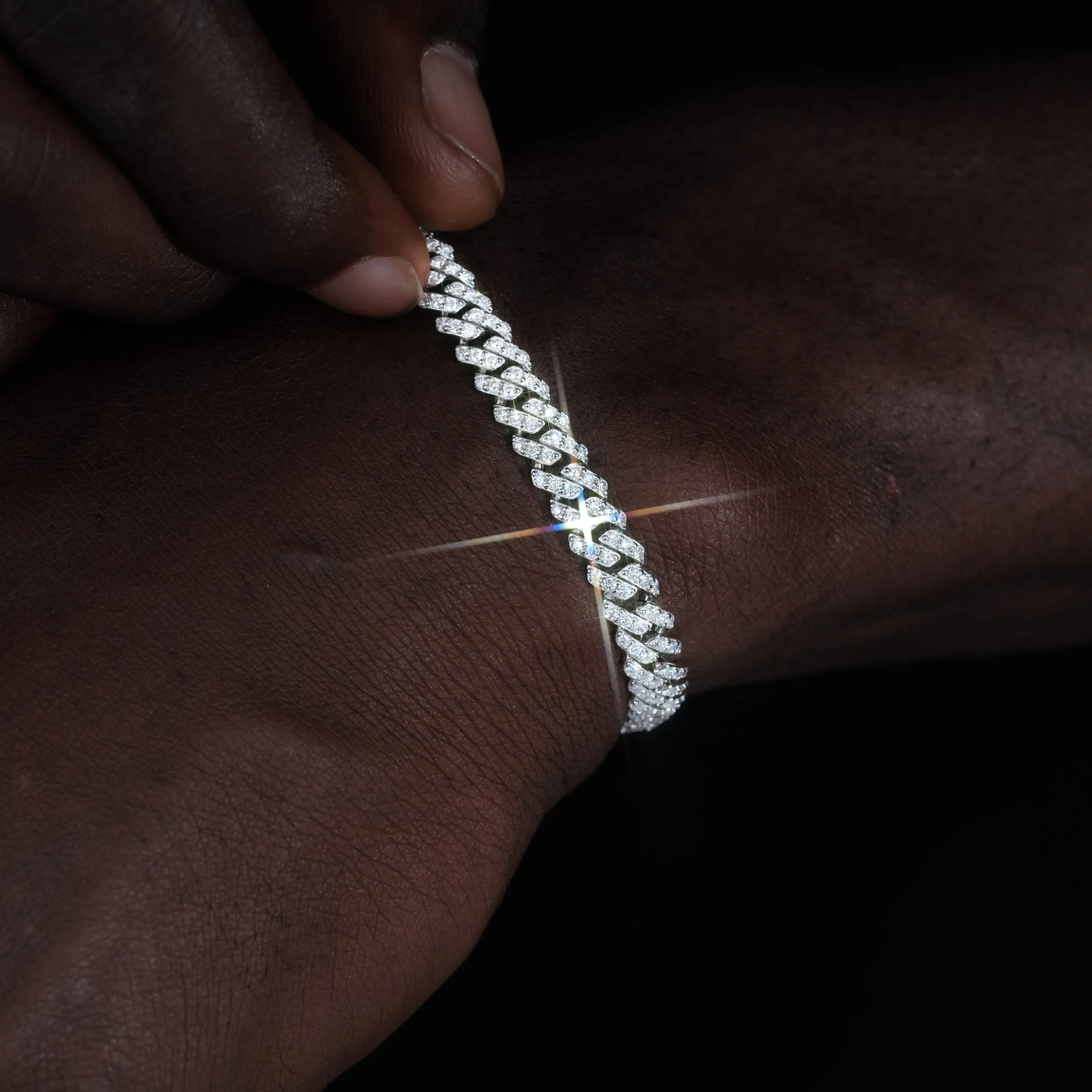 VVS Moissanite 6.5MM Prong Cuban Bracelet sold by The GUU Shop