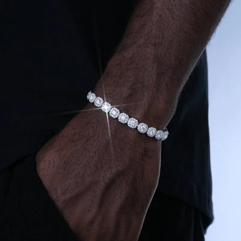 VVS Moissanite 8MM Clustered Tennis Bracelet made by The GUU Shop