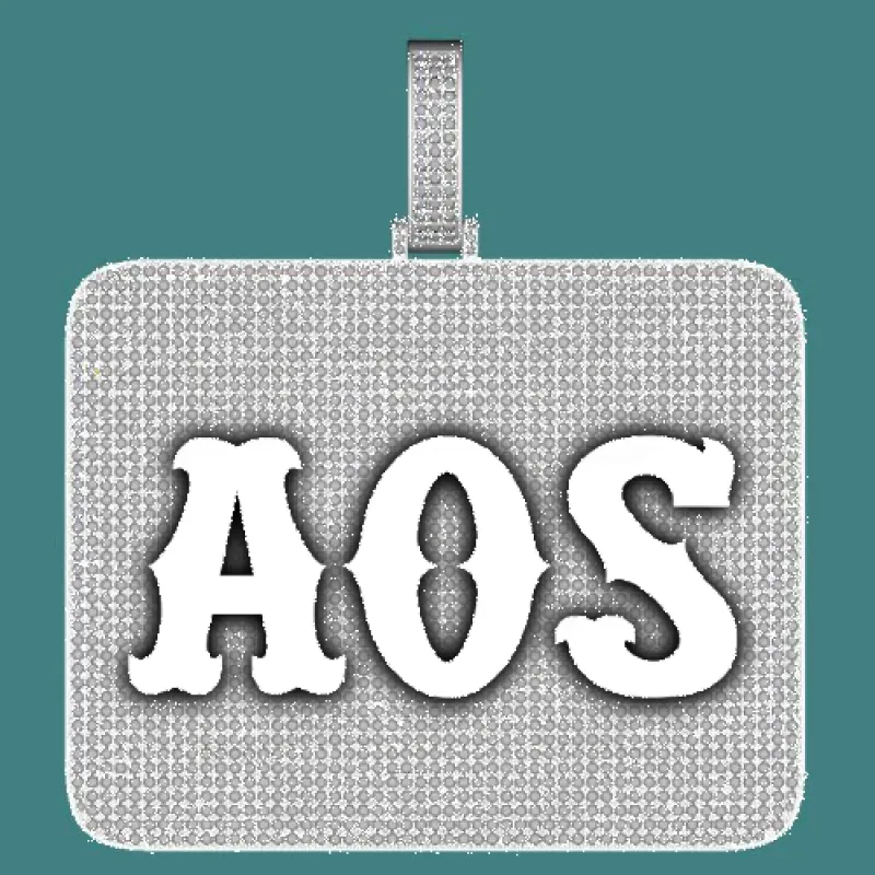 CUSTOM LETTER NECKLACE 3D BIG SQUARE sold by The GUU Shop