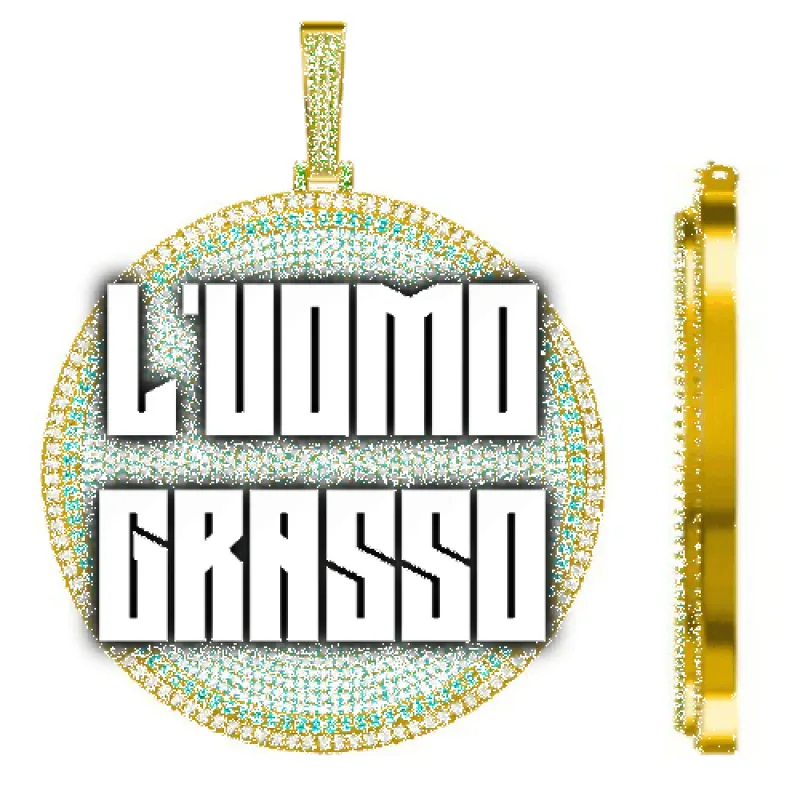 CUSTOM LETTER NECKLACE 3D BIG DISC sold by The GUU Shop