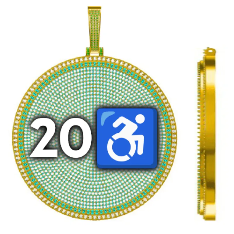 CUSTOM LETTER NECKLACE 3D BIG DISC sold by The GUU Shop