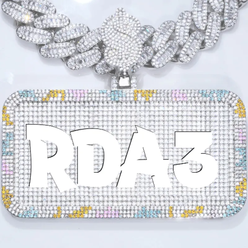 CUSTOM LETTER NECKLACE 3D COLORFUL SQUARE sold by The GUU Shop