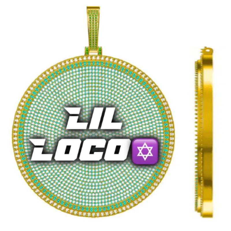 CUSTOM LETTER NECKLACE 3D BIG DISC sold by The GUU Shop