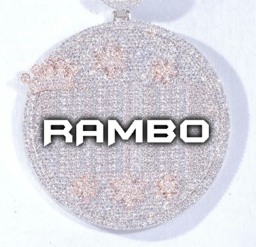 CUSTOM LETTER NECKLACE 3D BIG CROWN DISC sold by The GUU Shop