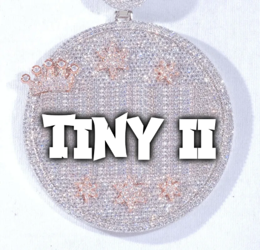 CUSTOM LETTER NECKLACE 3D BIG CROWN DISC sold by The GUU Shop