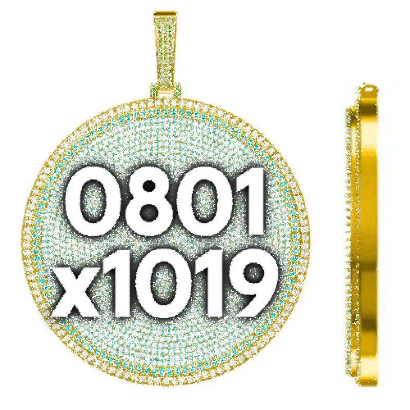 CUSTOM LETTER NECKLACE 3D BIG DISC sold by The GUU Shop