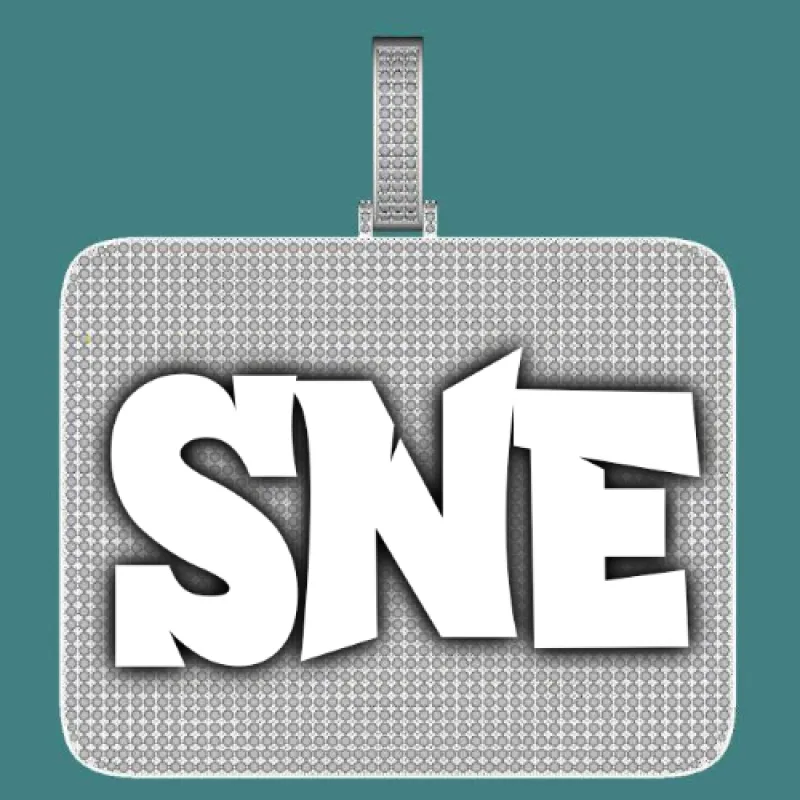 CUSTOM LETTER NECKLACE 3D BIG SQUARE sold by The GUU Shop