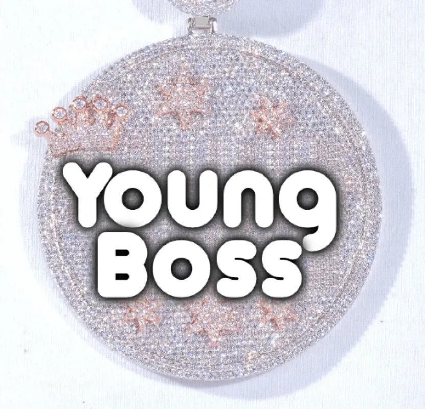 CUSTOM LETTER NECKLACE 3D BIG CROWN DISC sold by The GUU Shop