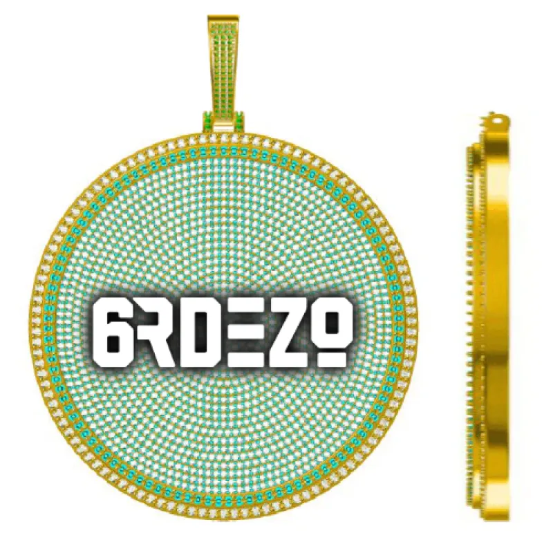 CUSTOM LETTER NECKLACE 3D BIG DISC made by The GUU Shop