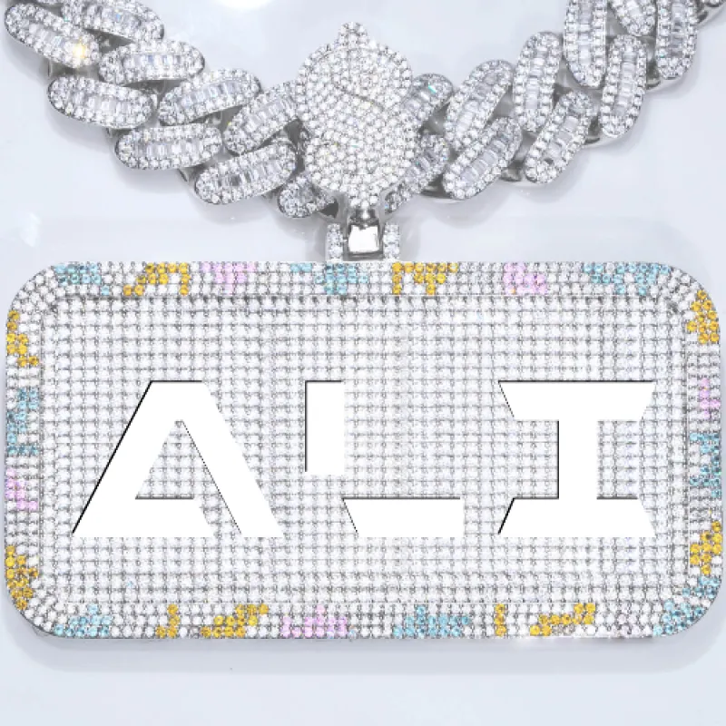 CUSTOM LETTER NECKLACE 3D COLORFUL SQUARE sold by The GUU Shop