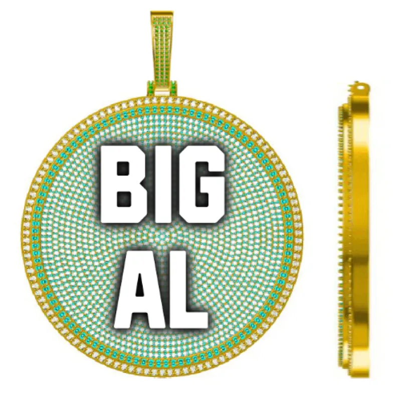 CUSTOM LETTER NECKLACE 3D BIG DISC sold by The GUU Shop