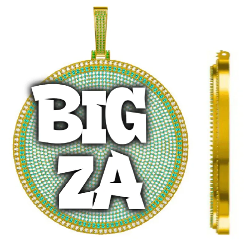 CUSTOM LETTER NECKLACE 3D BIG DISC sold by The GUU Shop