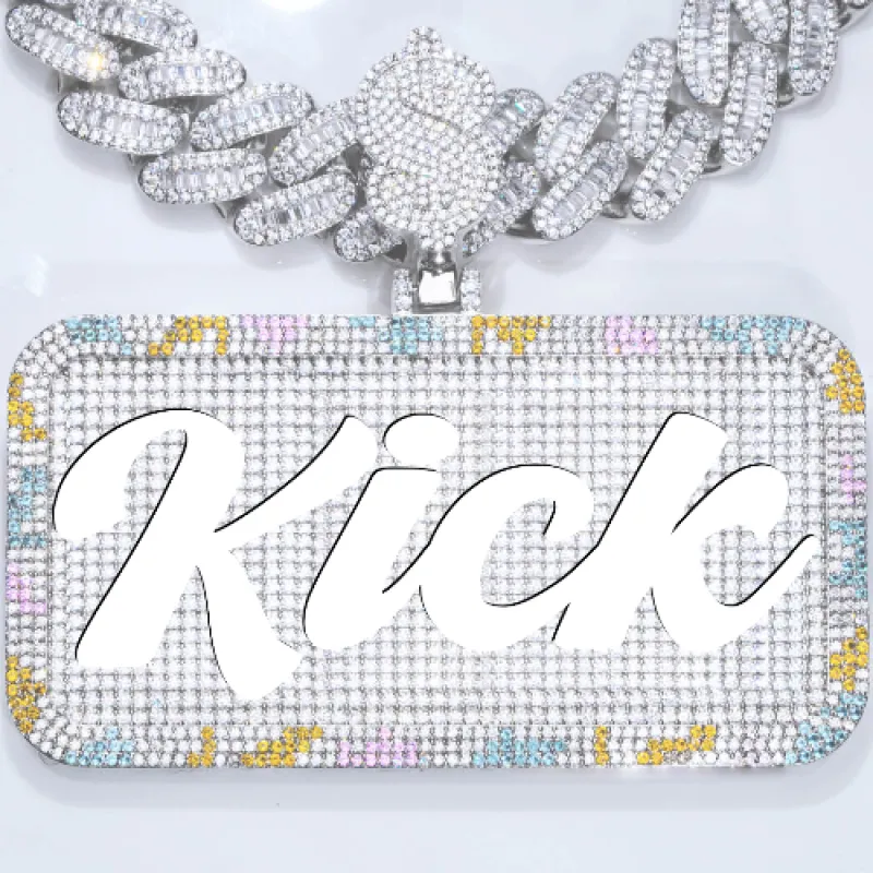 CUSTOM LETTER NECKLACE 3D COLORFUL SQUARE sold by The GUU Shop