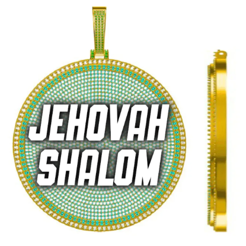 CUSTOM LETTER NECKLACE 3D BIG DISC sold by The GUU Shop