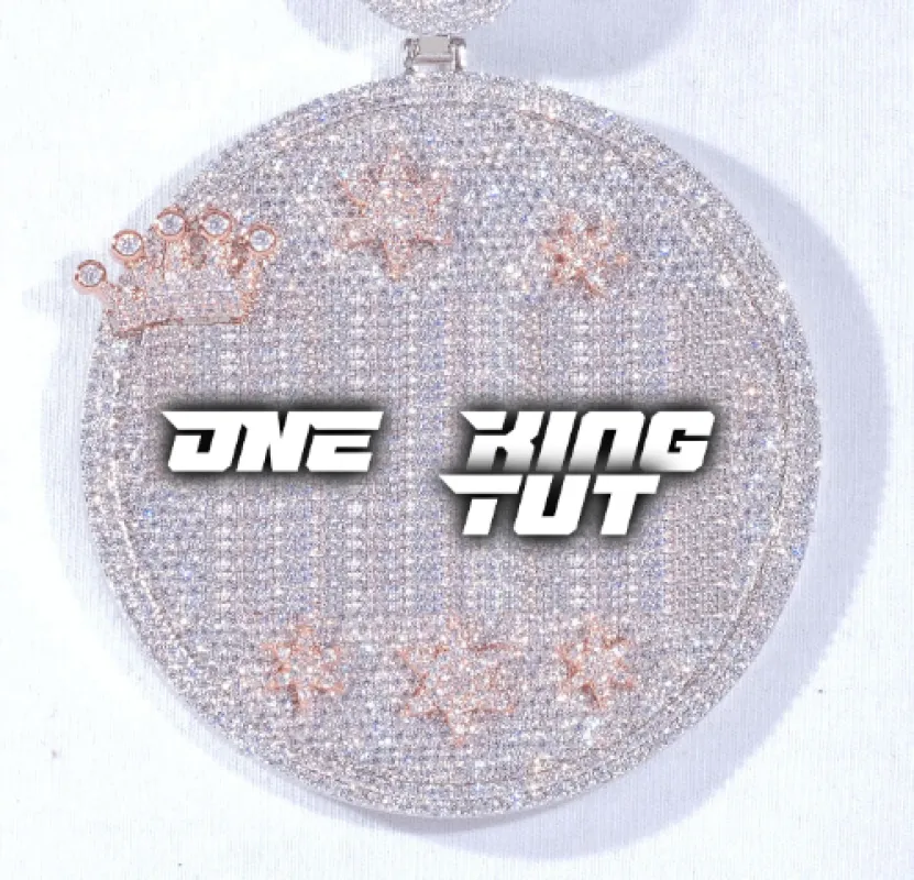 CUSTOM LETTER NECKLACE 3D BIG CROWN DISC sold by The GUU Shop