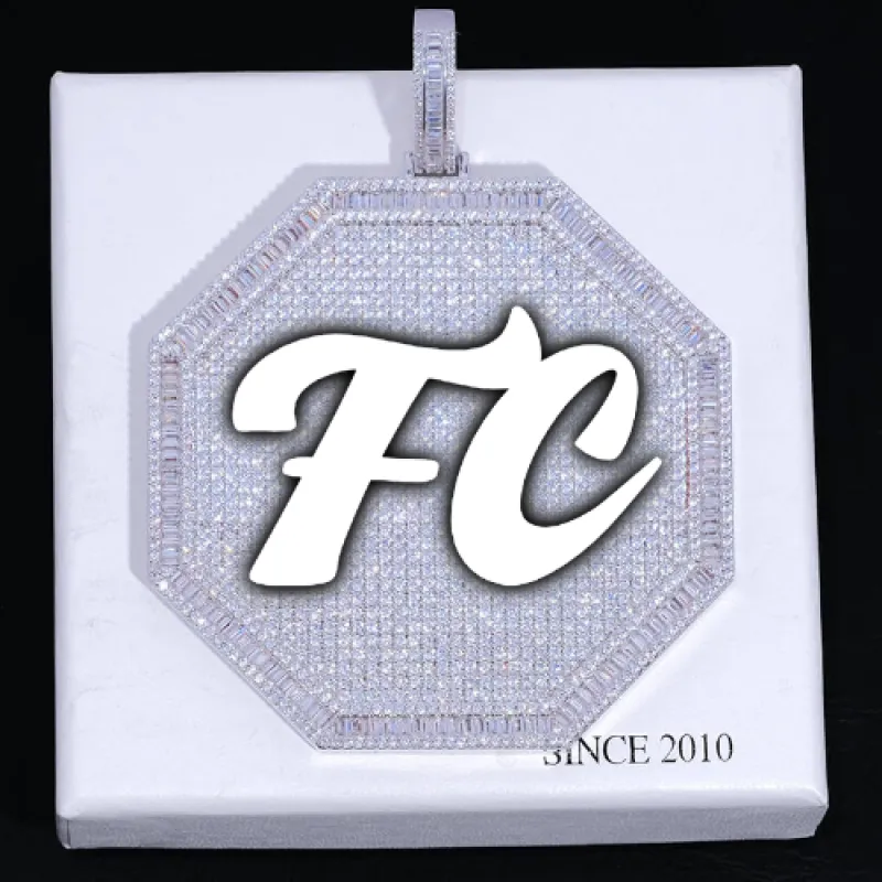 CUSTOM LETTER NECKLACE 3D BIG OCTAGON sold by The GUU Shop