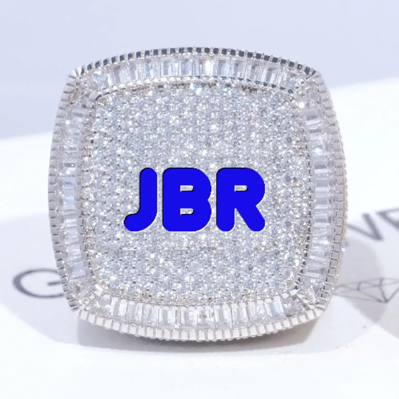 CUSTOM LETTER 3D ICED RING sold by The GUU Shop