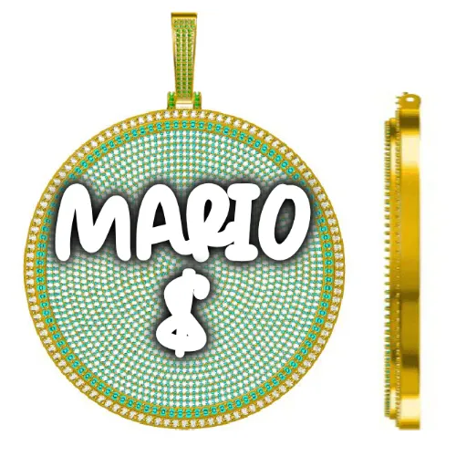 CUSTOM LETTER NECKLACE 3D BIG DISC sold by The GUU Shop