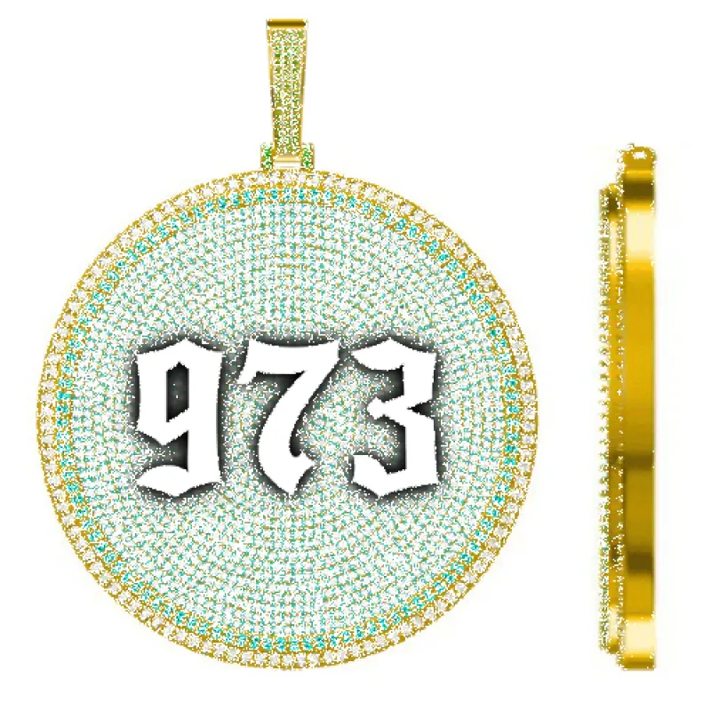 CUSTOM LETTER NECKLACE 3D BIG DISC made by The GUU Shop