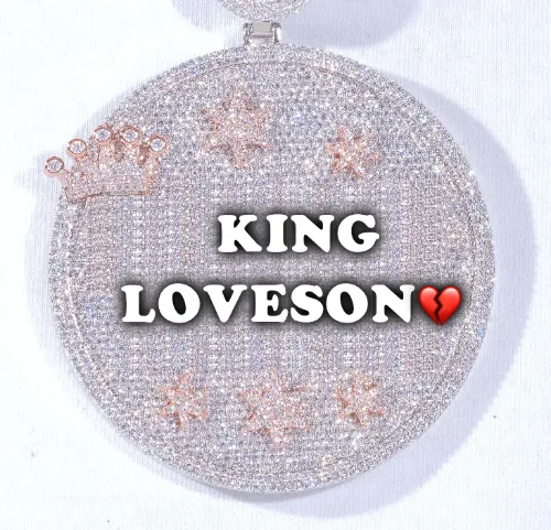 CUSTOM LETTER NECKLACE 3D BIG CROWN DISC sold by The GUU Shop