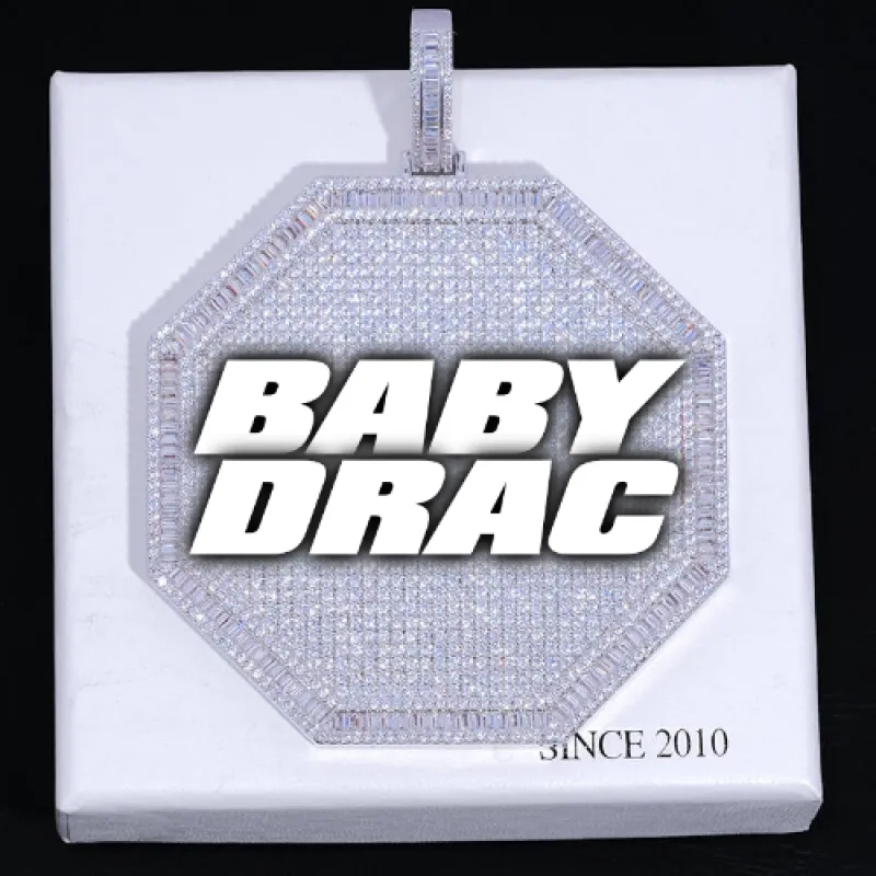 CUSTOM LETTER NECKLACE 3D BIG OCTAGON sold by The GUU Shop