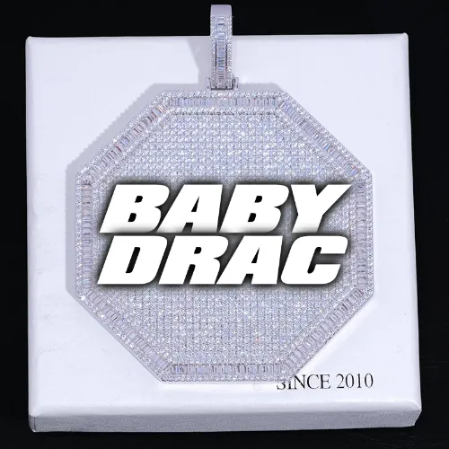 CUSTOM LETTER NECKLACE 3D BIG OCTAGON sold by The GUU Shop