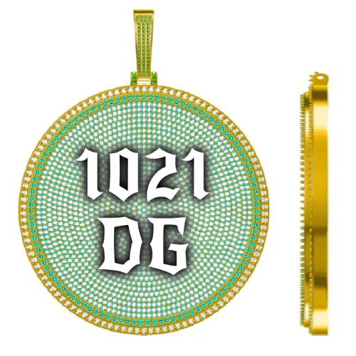 CUSTOM LETTER NECKLACE 3D BIG DISC sold by The GUU Shop