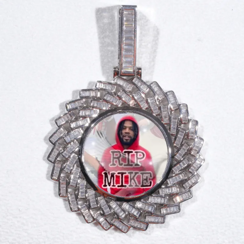 Large 3D Baguette Custom Picture Pendant sold by The GUU Shop