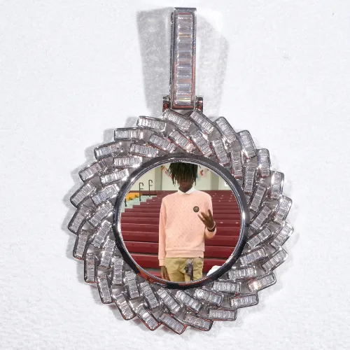 Large 3D Baguette Custom Picture Pendant sold by The GUU Shop