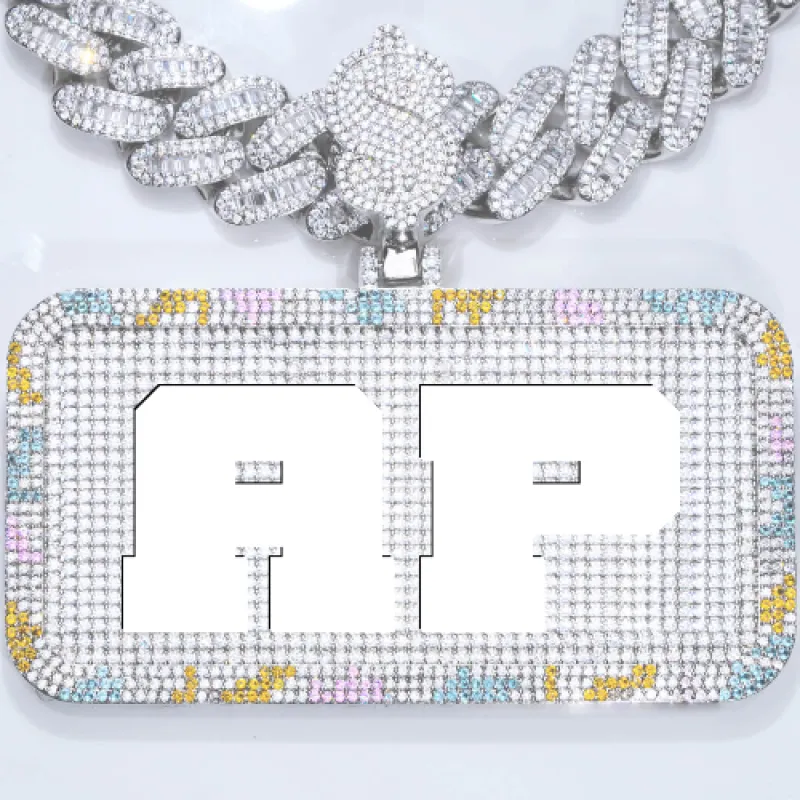 CUSTOM LETTER NECKLACE 3D COLORFUL SQUARE sold by The GUU Shop