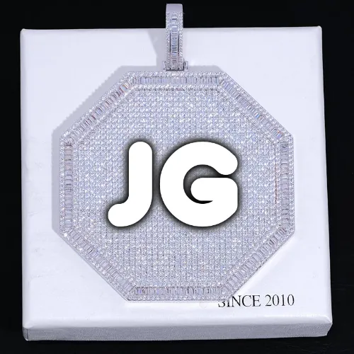 CUSTOM LETTER NECKLACE 3D BIG OCTAGON sold by The GUU Shop
