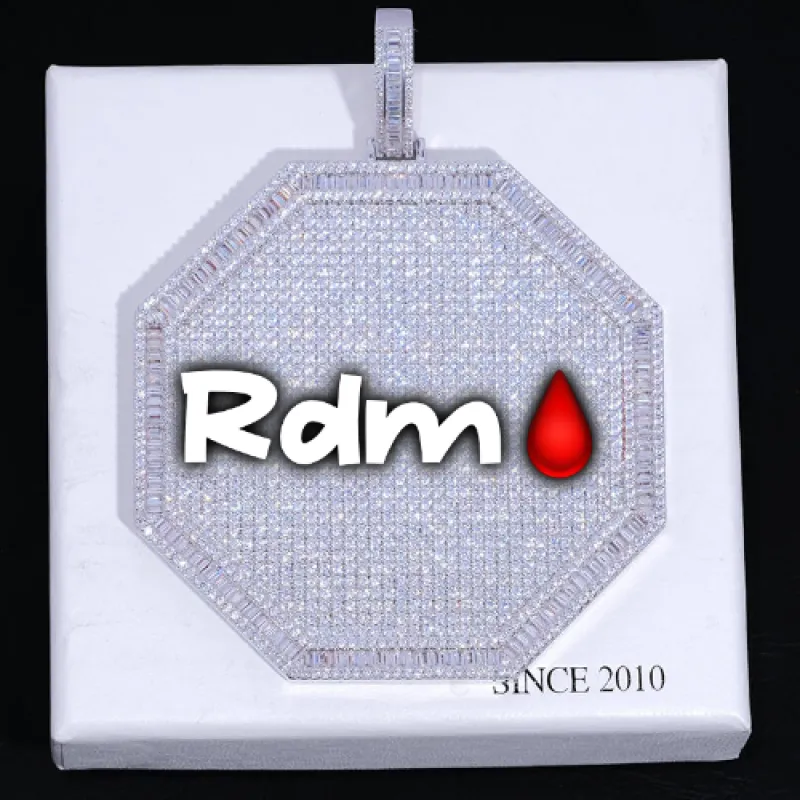 CUSTOM LETTER NECKLACE 3D BIG OCTAGON sold by The GUU Shop