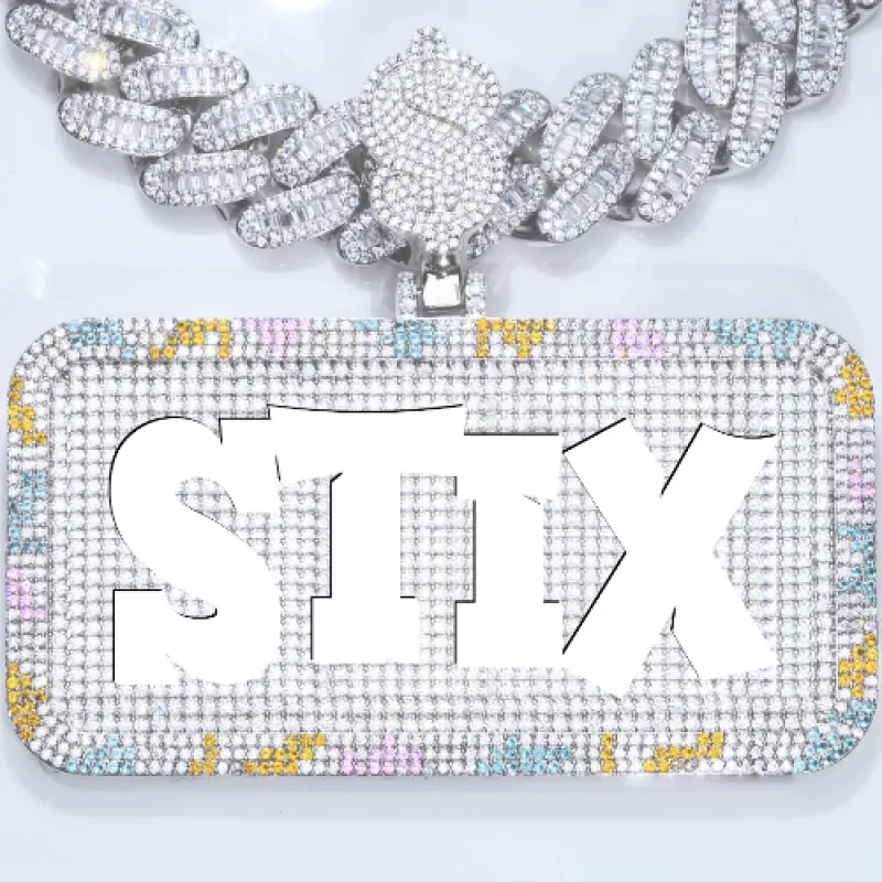 CUSTOM LETTER NECKLACE 3D COLORFUL SQUARE sold by The GUU Shop