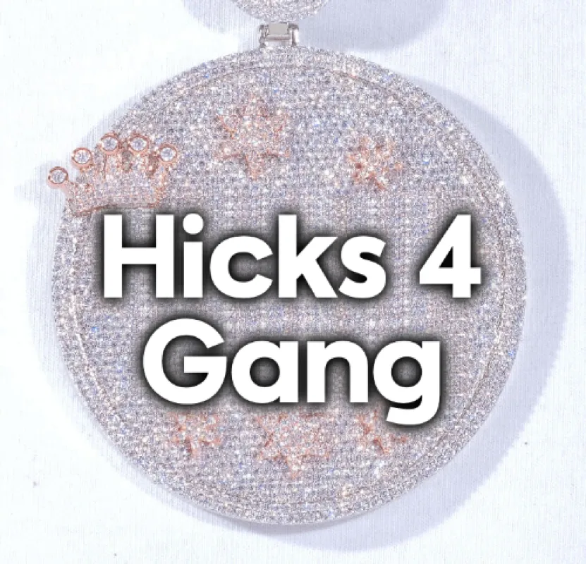 CUSTOM LETTER NECKLACE 3D BIG CROWN DISC sold by The GUU Shop