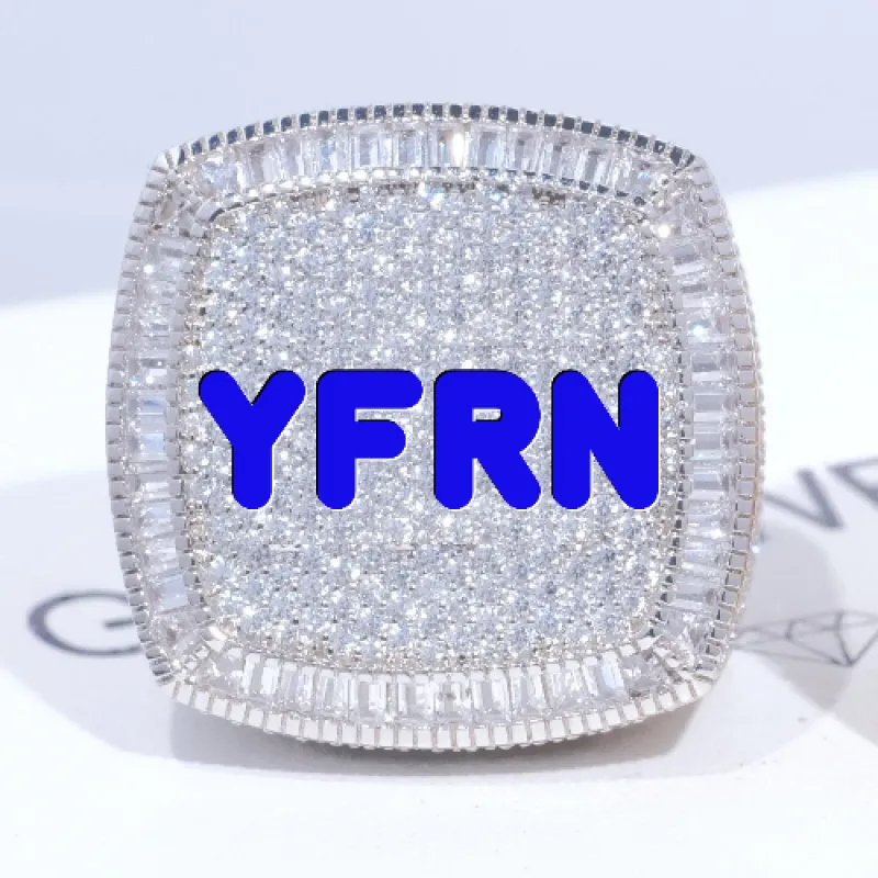 CUSTOM LETTER 3D ICED RING sold by The GUU Shop