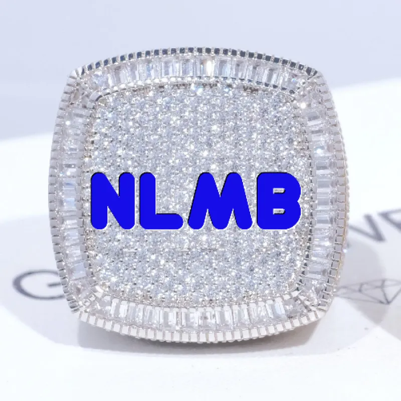 CUSTOM LETTER 3D ICED RING sold by The GUU Shop