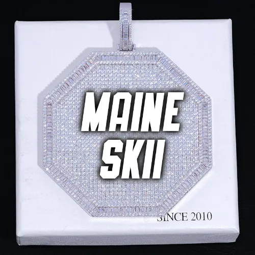 CUSTOM LETTER NECKLACE 3D BIG OCTAGON sold by The GUU Shop