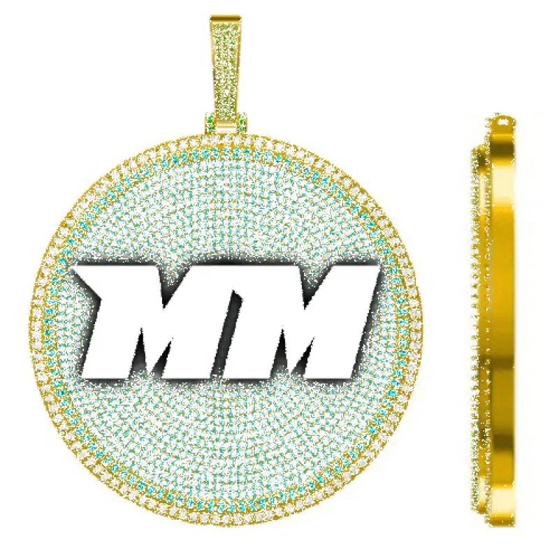 CUSTOM LETTER NECKLACE 3D BIG DISC made by The GUU Shop